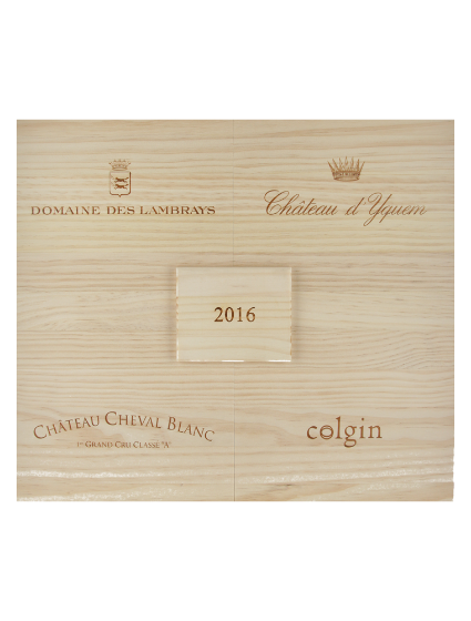Limited Edition LVMH - Vins d'Exception 4bts (1x Yquem 2016,1x Cheval Blanc 2016, 1x Clos des Lambrays, 1x Colgin IX Estate)