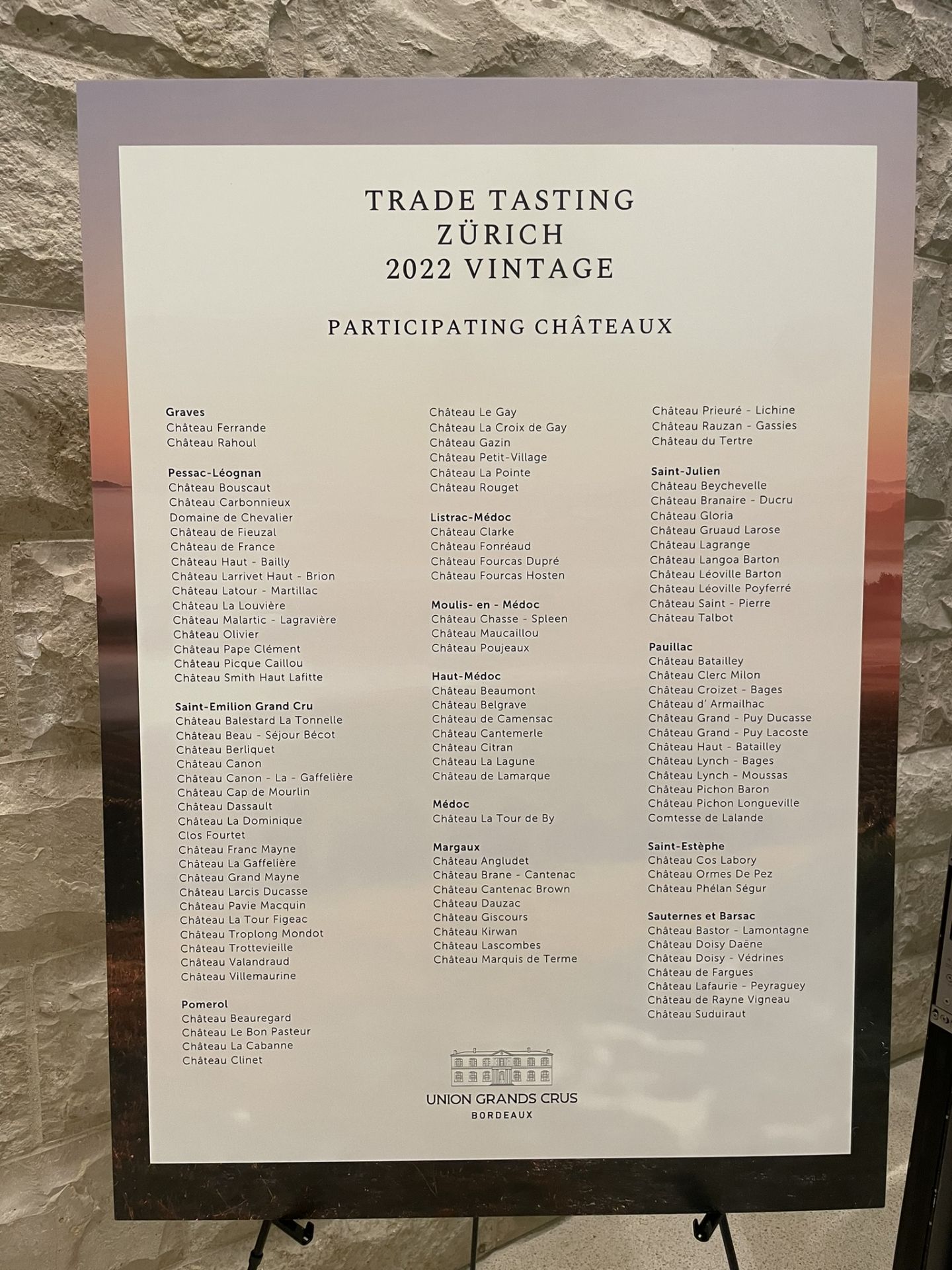 Bild von Union de Grands Crus de Bordeaux - Tasting Jahrgang 2022